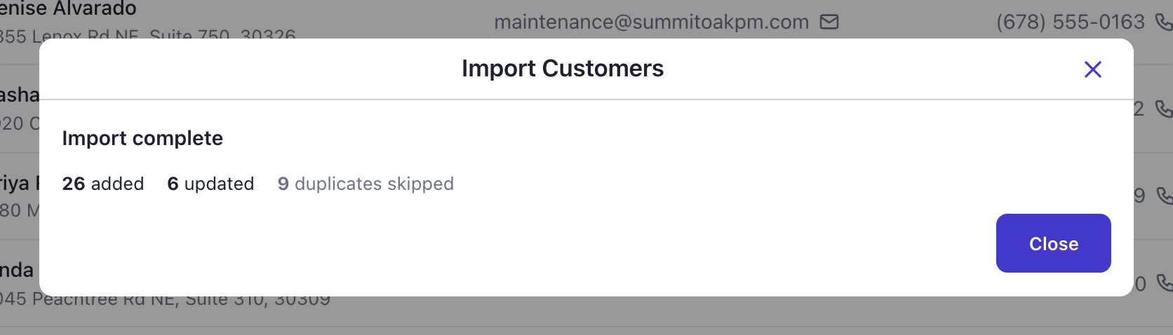 Import complete: 26 added, 6 updated, 9 duplicates skipped